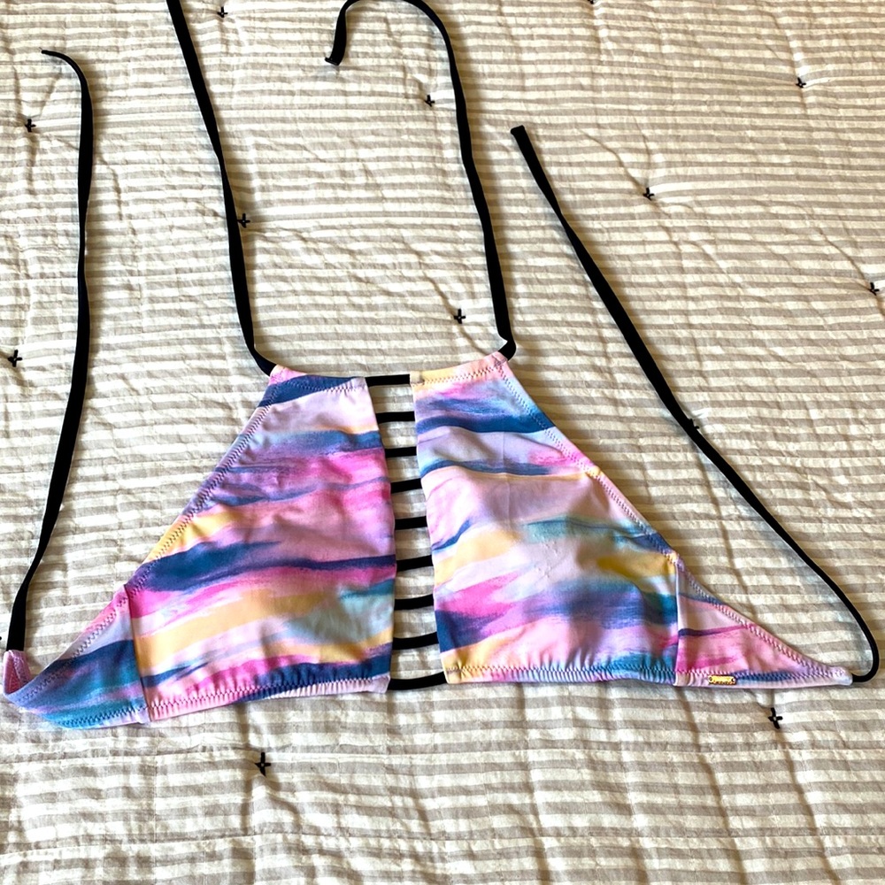 Multicolor Victoria’s Secret halter swim top